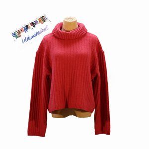 Universal Threads Hot Pink Mock Turtleneck Cashmere like sweater Size XL